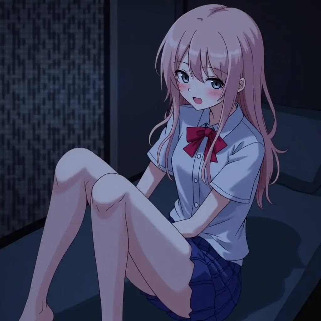 anime hikikomori room night time girly