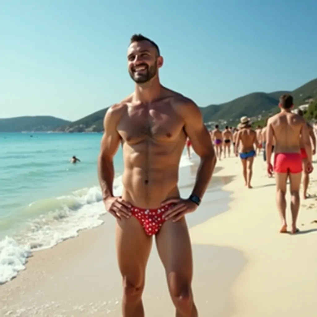 Gay nude beach. No clothes