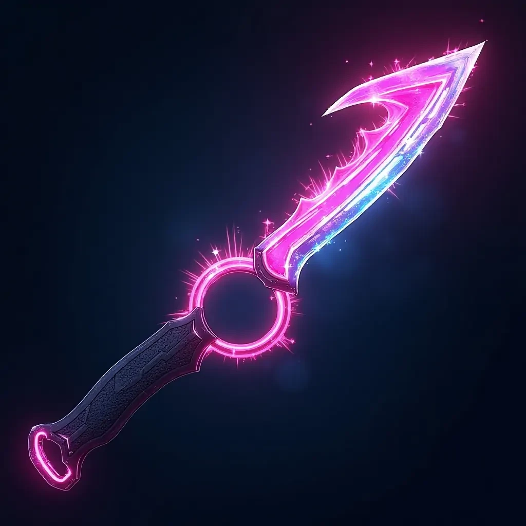 Quantum Flux Karambit A high-tech, ring-handled karambit that harnesses quantum energy and molecular draining abilities to shift the tide of battle.