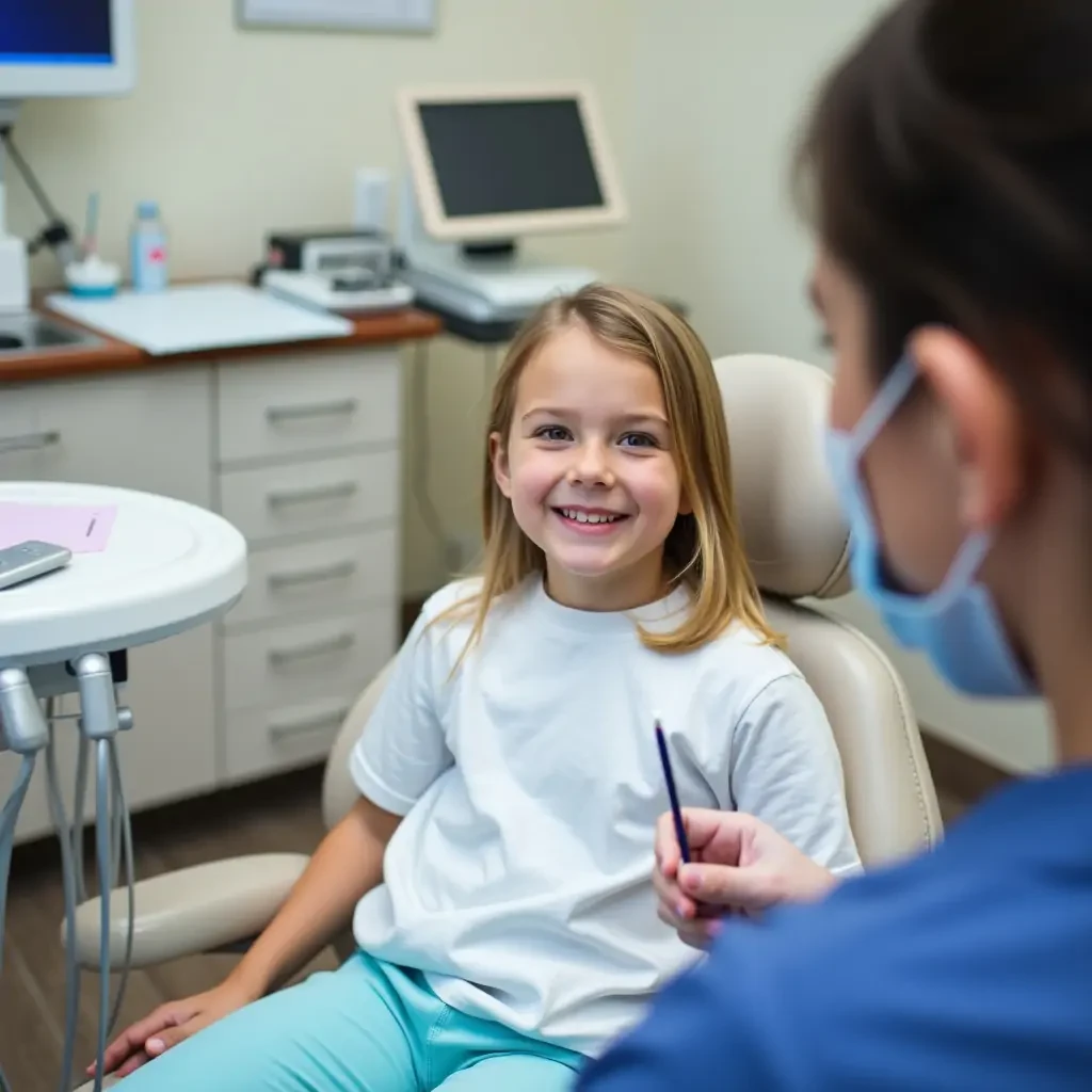 girl visiting dentist