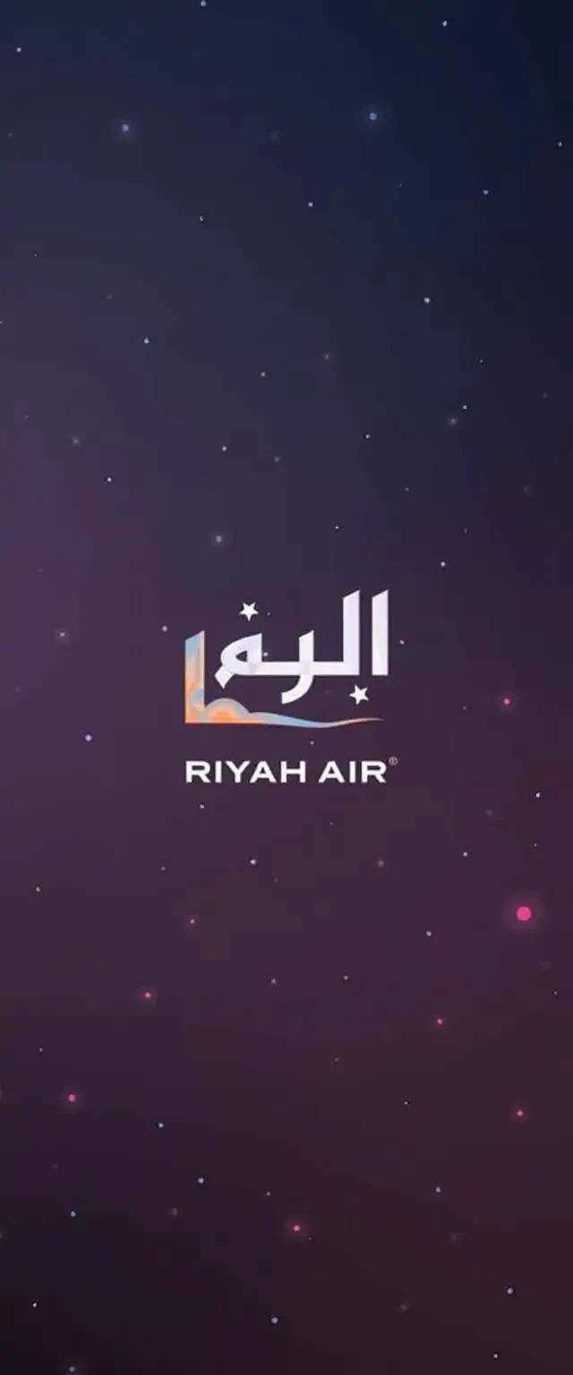 Make IOS wallpaper 4K has Colors and logo of   Riyadh Air  color code #240454.