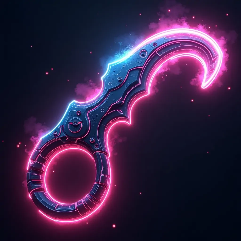 Quantum Flux Karambit A high-tech, ring-handled karambit that harnesses quantum energy and molecular draining abilities to shift the tide of battle.