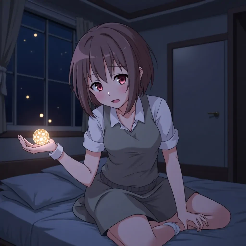 anime hikikomori room night time girly