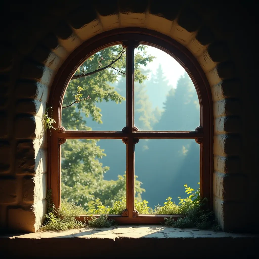 A window with background like the fairy tales