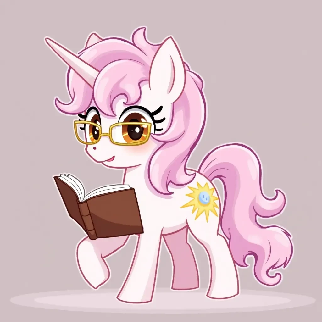 Name: Bookishmoon Gender: Mare (She/Her/Hers) Type: Unicorn Fur: Light pink Mane and Tail: Pink, Light Purple/Pink, Some of golden strands. Eyes: Amber  Cutie Mark: A book with some sparks  Orientation: Lesbian (Demi) Wear gold-rimmed glasses while reading Type of Hair: slightly wavy (also have bangs) Interests/like: Reading, Singing, Writing Songs Books and Poems, Alone Walks, Playing a Piano, Spending time with loved ones, cuddles and tenderness Fav food: Cinnamon Rolls, Cocoa with Marshmallows, Iced Coffee Latte, Matcha Work: Books editing for the editorial office Character traits: Kind, calm, clumsy, helpful, shy, smart, slightly cute.