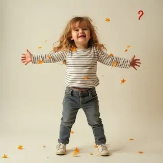 Little girl pants fall down