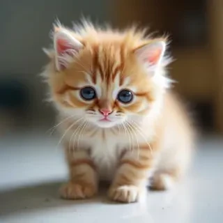 A cute fluffy kitten