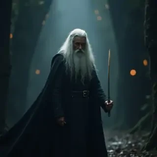 Kun je een achtergrond voor mijn mobiel maken gebaseerd op de personage Gandal the White die tegen Sauron vecht in dol guldur Wat een epische en visuele keuze!