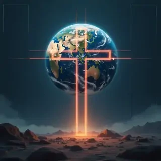 Earth, cross, futuristic