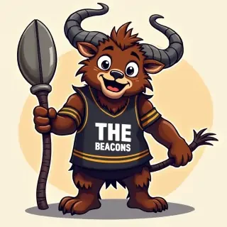 A picture of a mascot for a team named the beacons