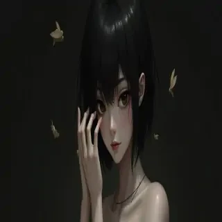 girl with black hair naked