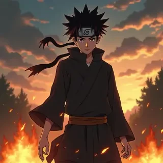 naruto memakai jas hitam