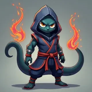 a picture of a snake ninja of front, back and size in the style of brawl stars and regulatory bfor supercell make