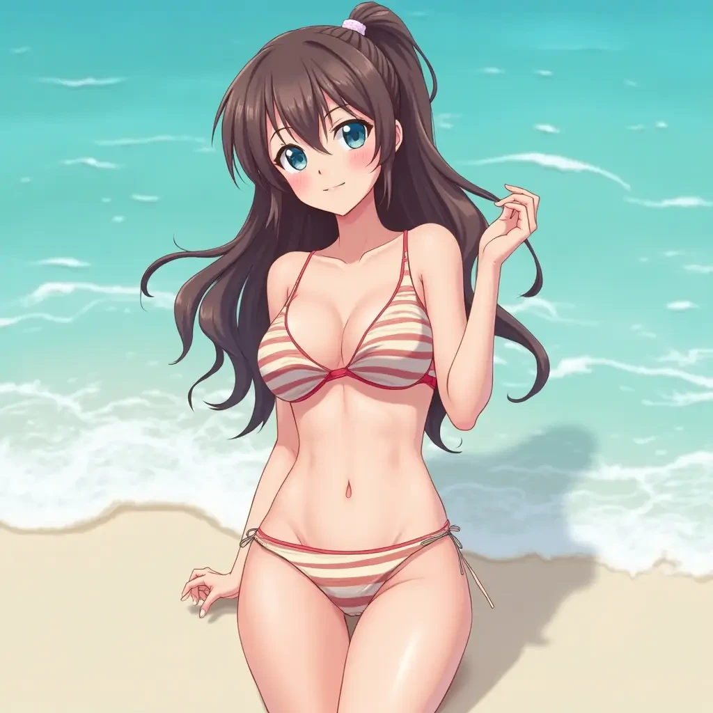 Anime girl in bikini mit goßen brüsten geil