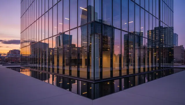 AI deblur tool producing sharp architectural photo from blurry original