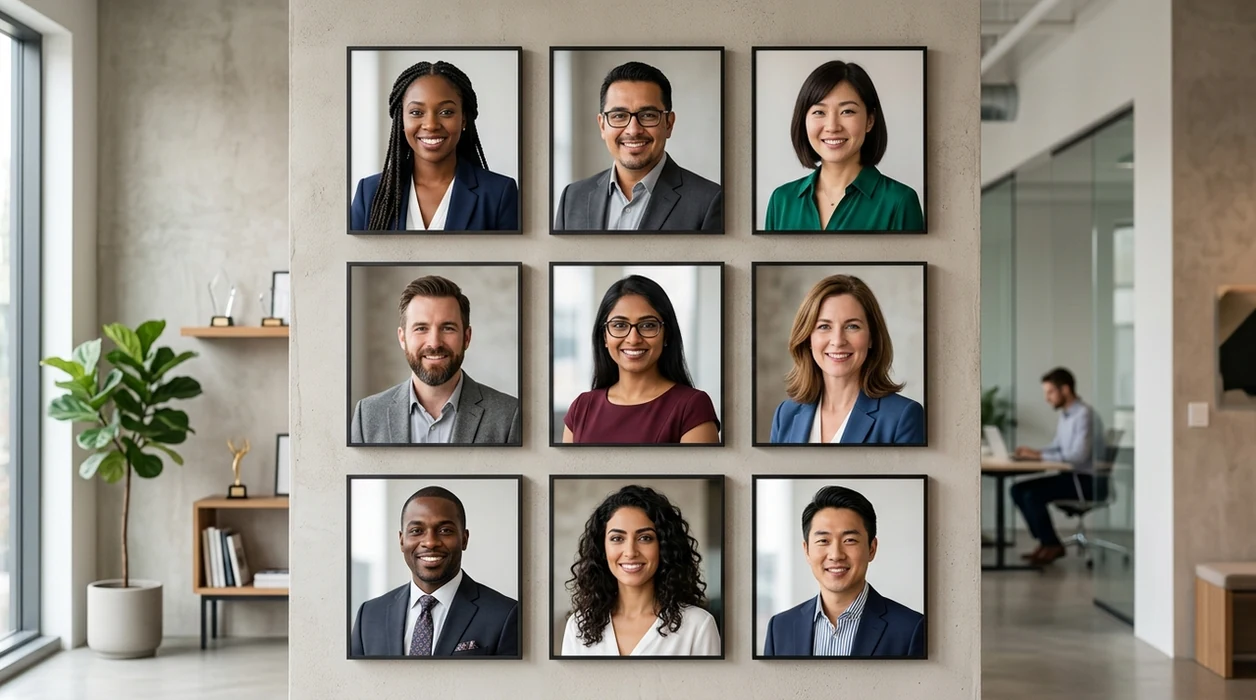 ai headshots for business showing polished professional portrait outcomes