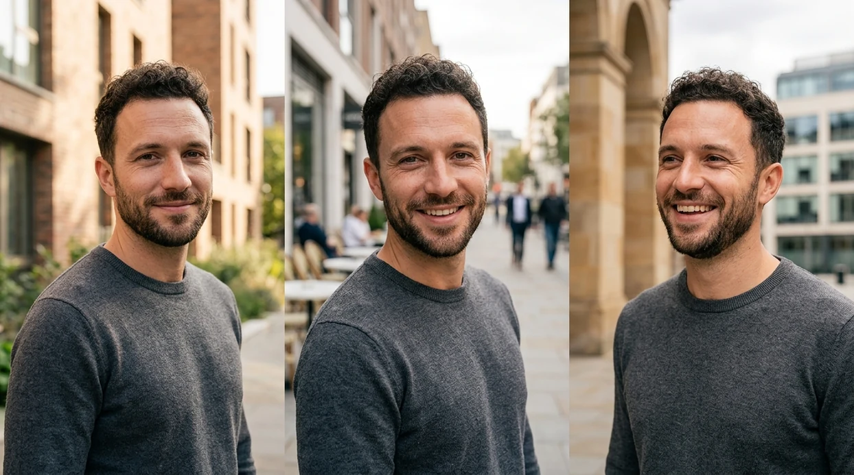 ai headshots for dating profile showing natural confident portrait results