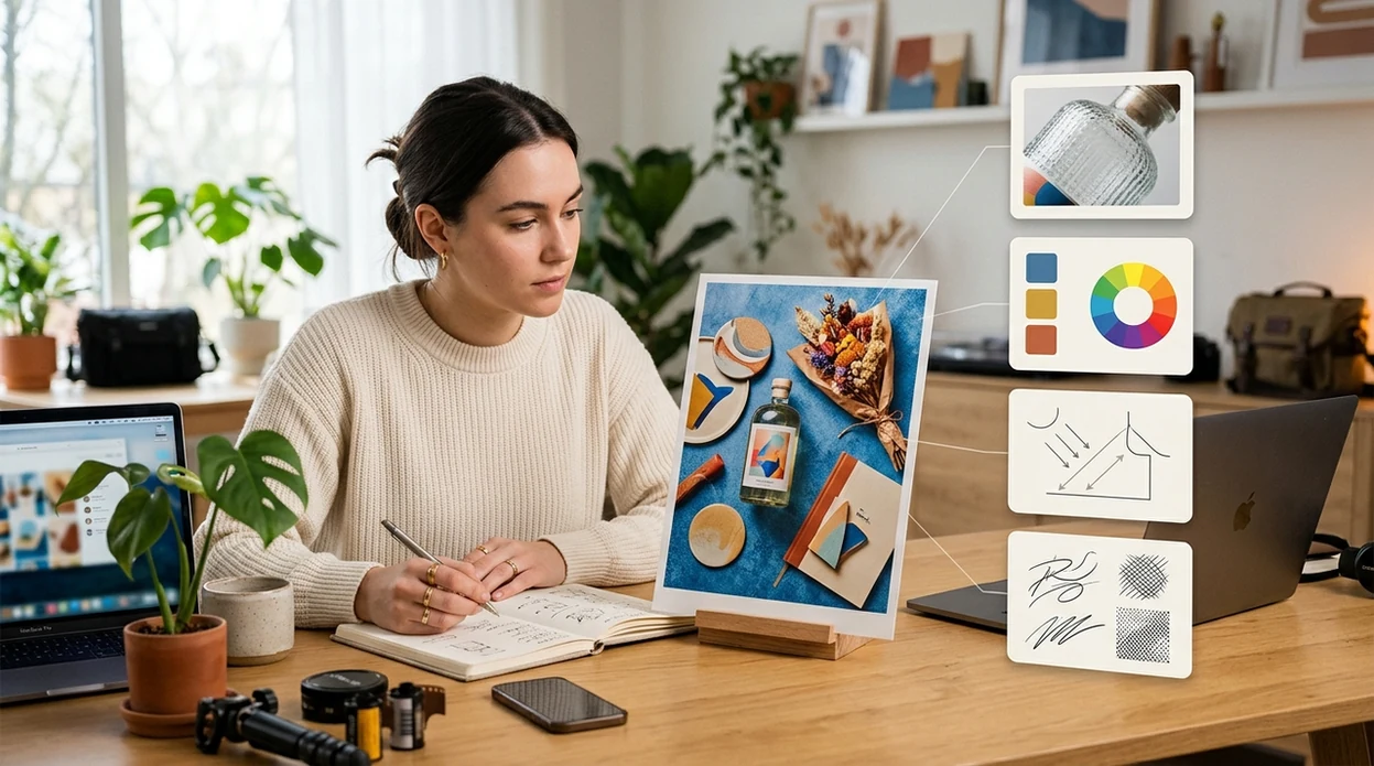 ai image describer turning a product photo into detailed visual description