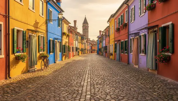 AI photo editor applying style transfer and color grading to a street scene