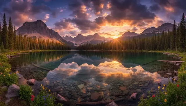 AI image generator creating a landscape wallpaper with Pict AI free online tool