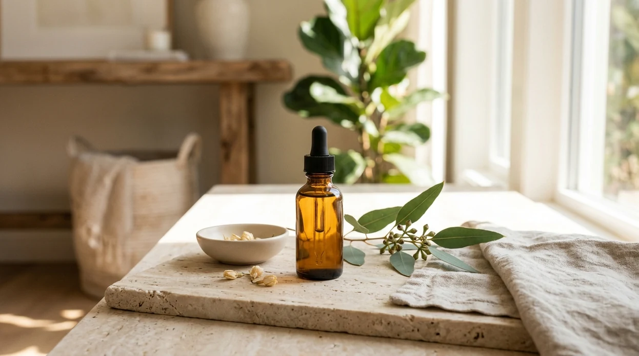 Generated skincare campaign visual in a clean lifestyle setting