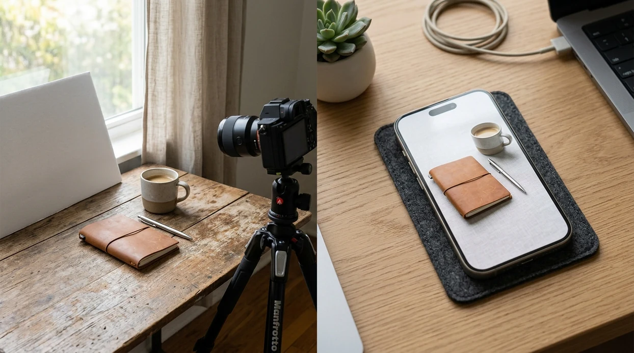 Clean AI-edited product photo result on iPhone for online listing