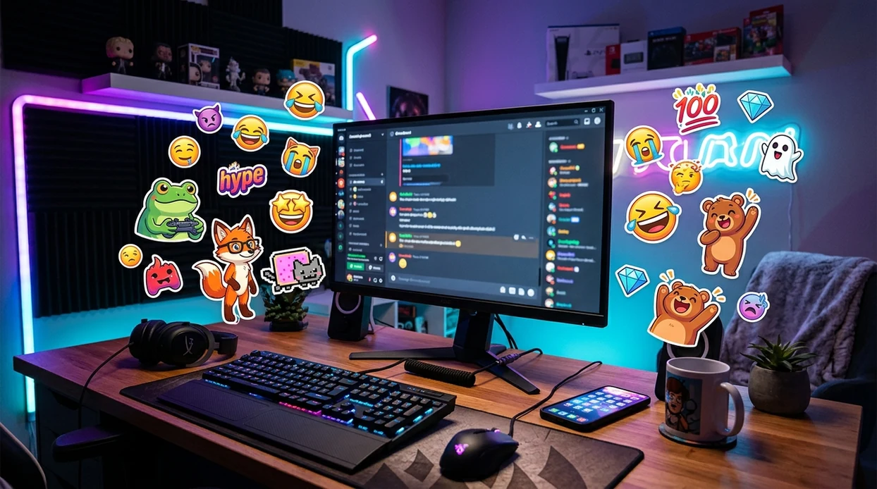 ai stickers for discord shown as colorful server reaction mascots