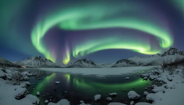AI wallpaper generator creating 4K aurora borealis nature wallpaper for desktop