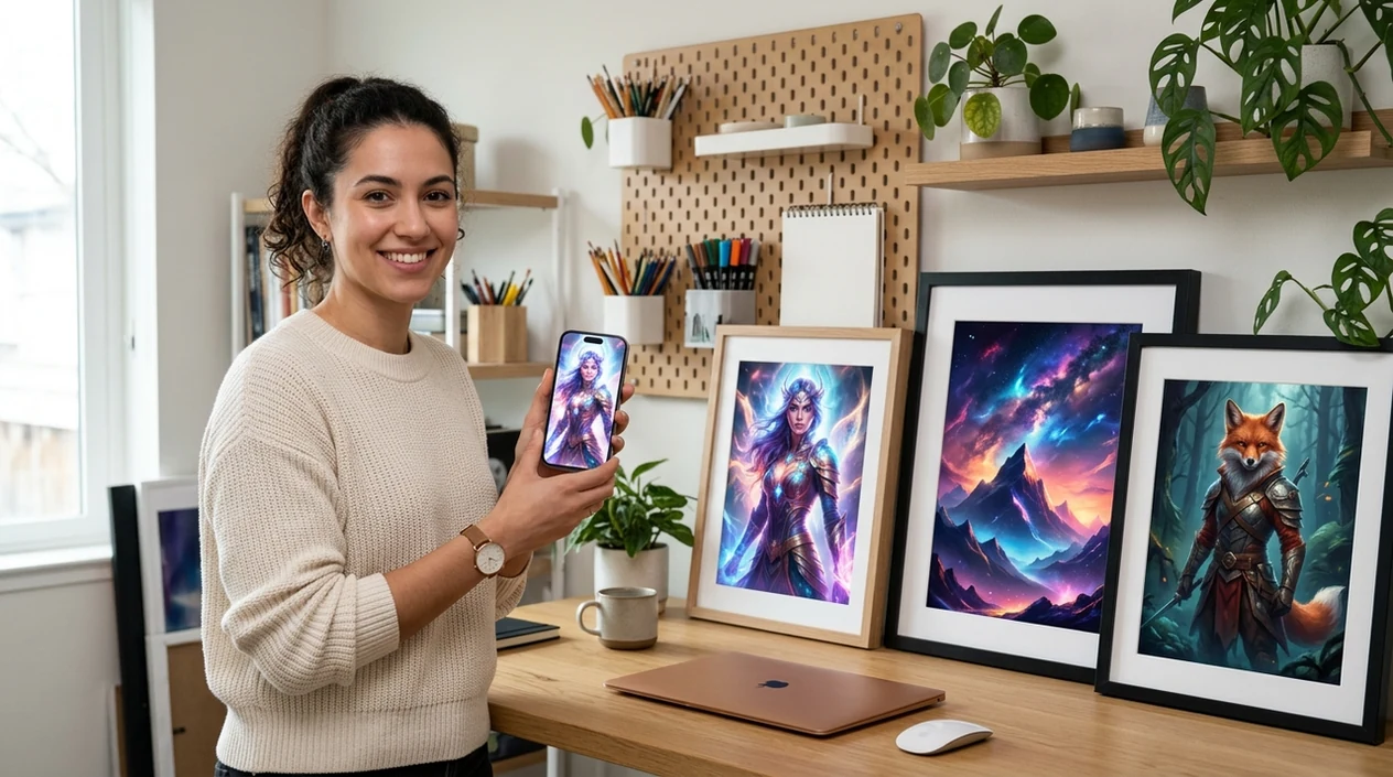 app that makes ai art showing colorful finished image results