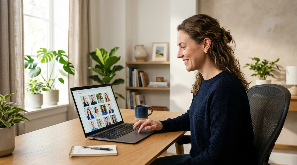 professional AI headshot selected for an online profile page