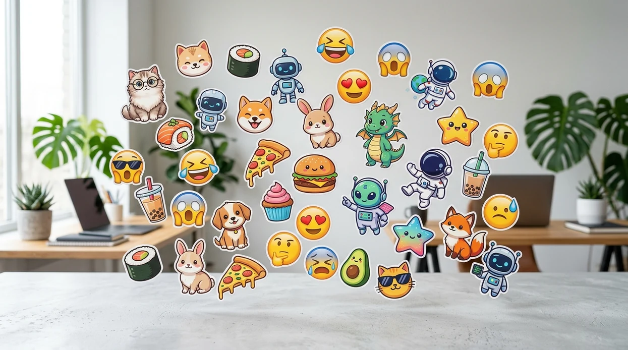 app that makes ai stickers showing colorful custom sticker results