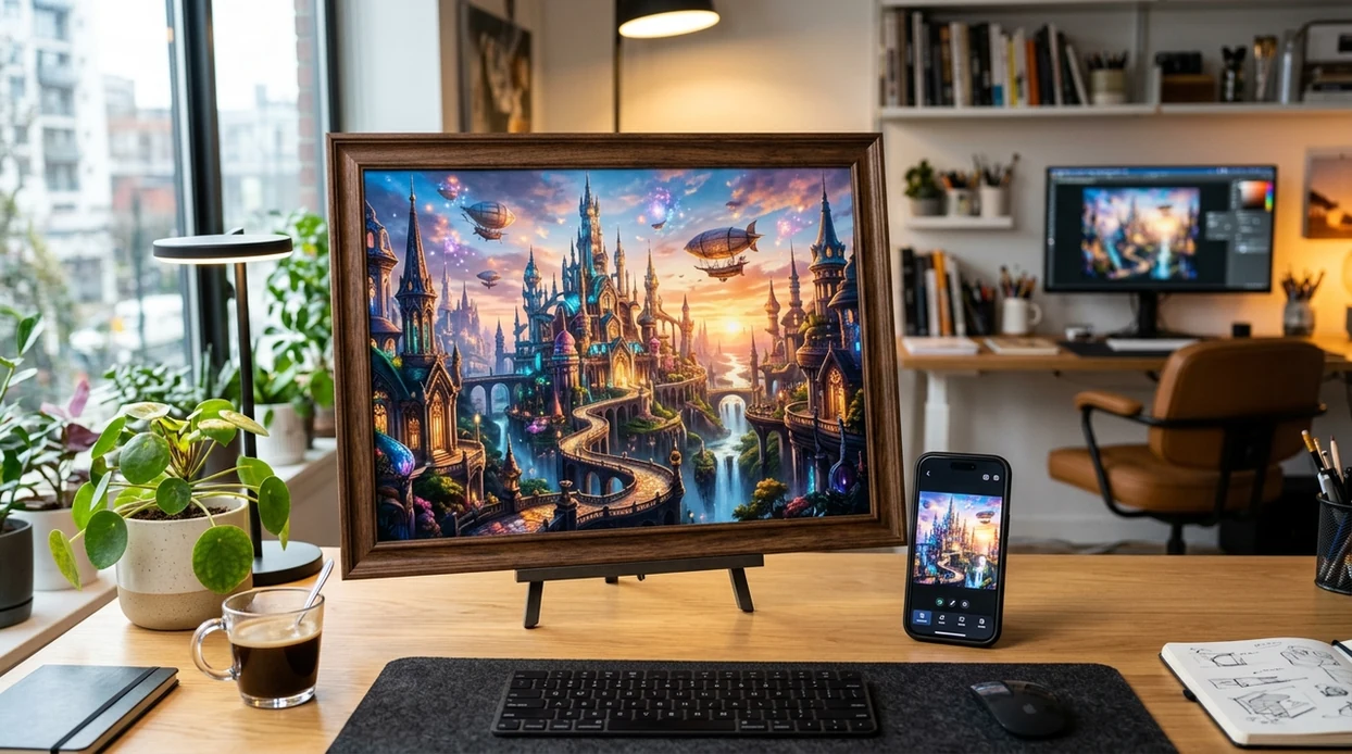 best ai art generator outcome with fantasy city artwork