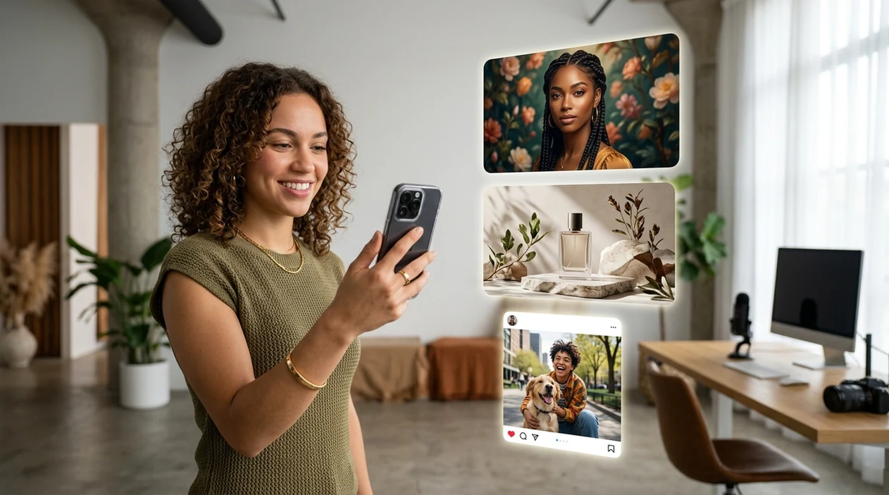 best ai image generator creating portraits and product visuals on iPhone