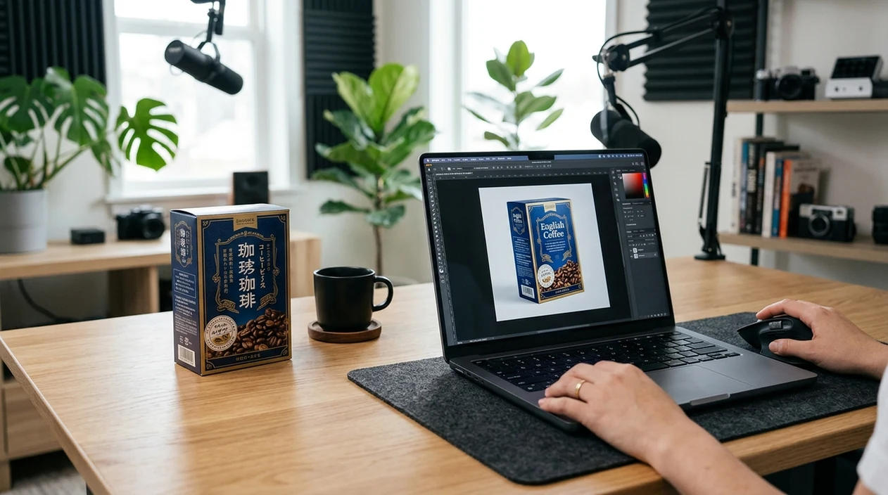 Translated product packaging image ready for ecommerce listing