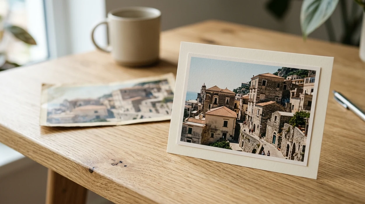 Upscaled travel photo with sharper building detail and natural texture
