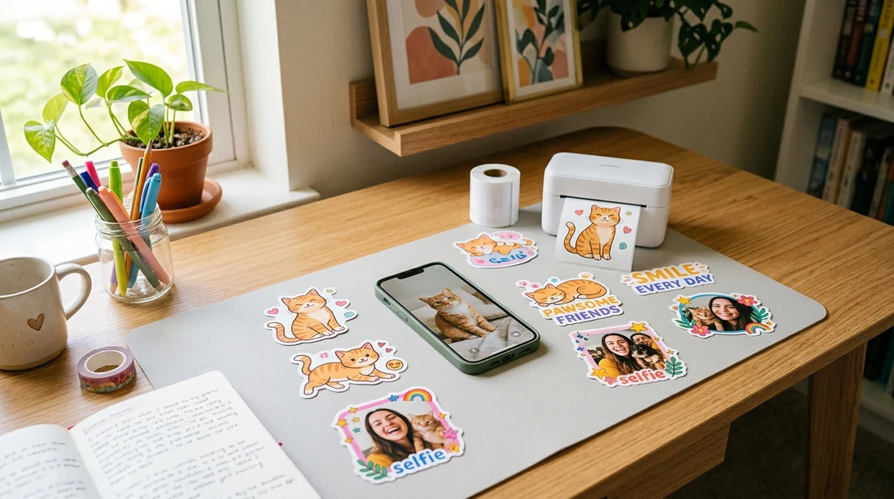 best ai sticker generator showing custom selfie and pet sticker outcomes