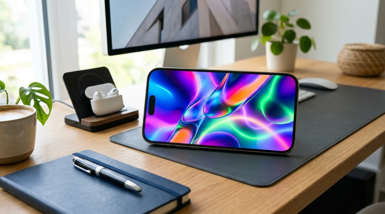 best ai wallpaper generator creating a vivid abstract iPhone background