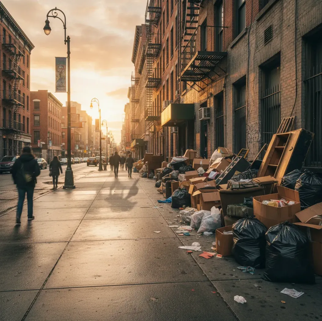 Phone photo with a removed passerby, leaving a clean street scene and natural textures