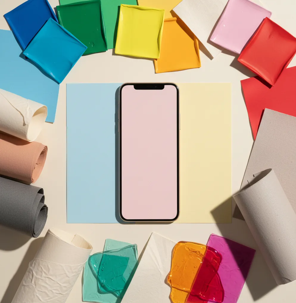 AI-generated 9:16 gradient collage backgrounds laid out like Instagram Stories with clean text space