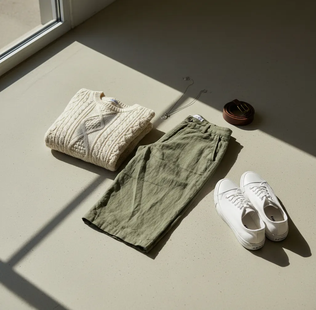 Flat-lay clothing photo on a plain background with clean edges and balanced daylight