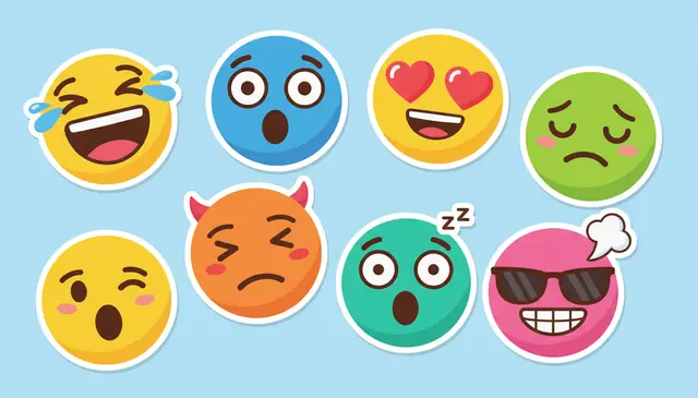 Create stickers with AI in emoji style with expressive cartoon face designs