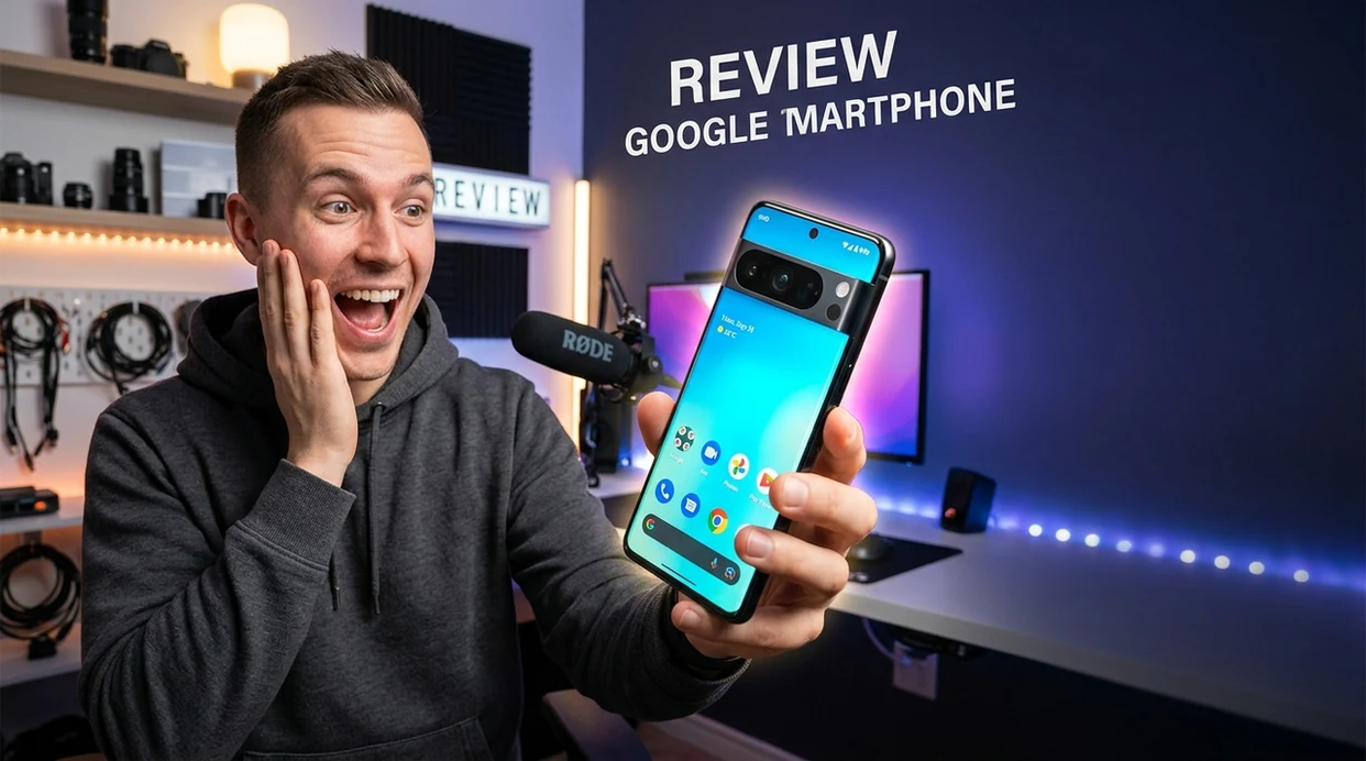 AI thumbnail result for a tech review video concept