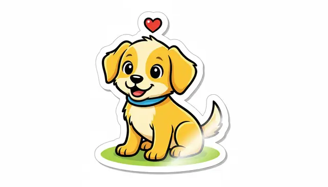 Custom AI sticker maker generating adorable animal puppy sticker illustration