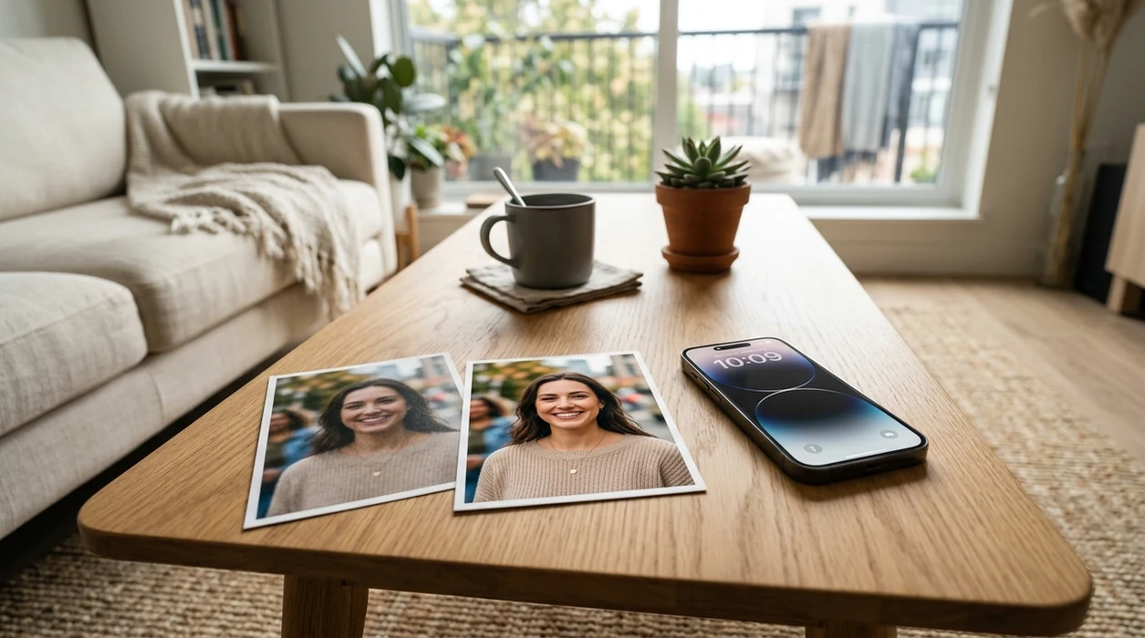 ai image enhancer app showing sharper portrait photo outcome on iPhone