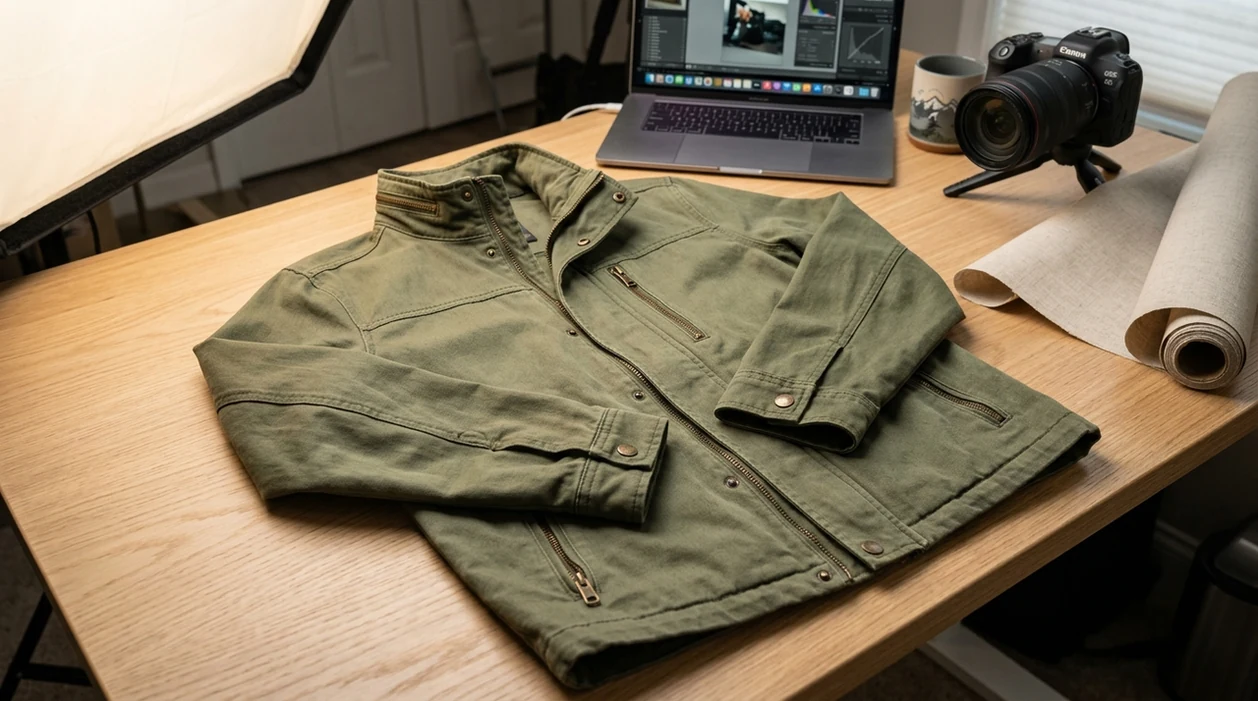 Enhanced product photo with sharper fabric detail and cleaner edges