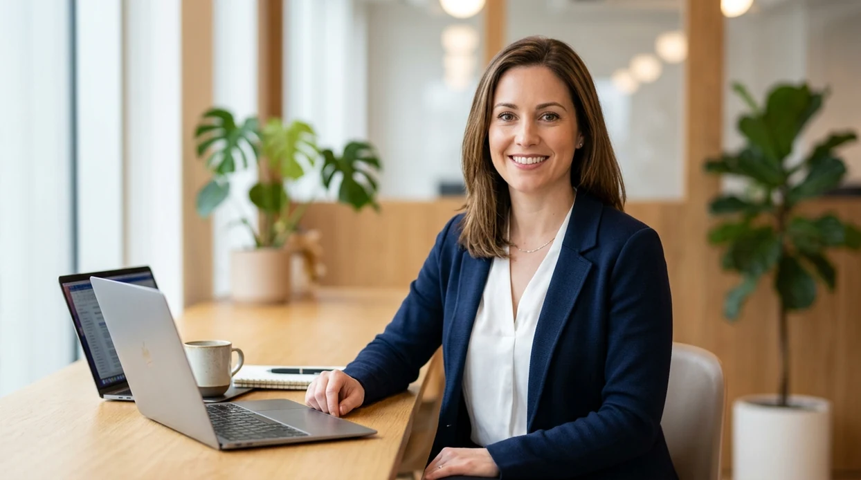 professional profile photo result in a clean modern workspace