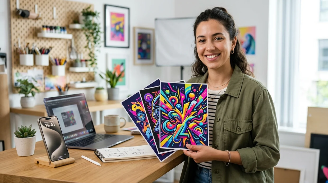 ai poster generator app results shown as colorful poster concepts