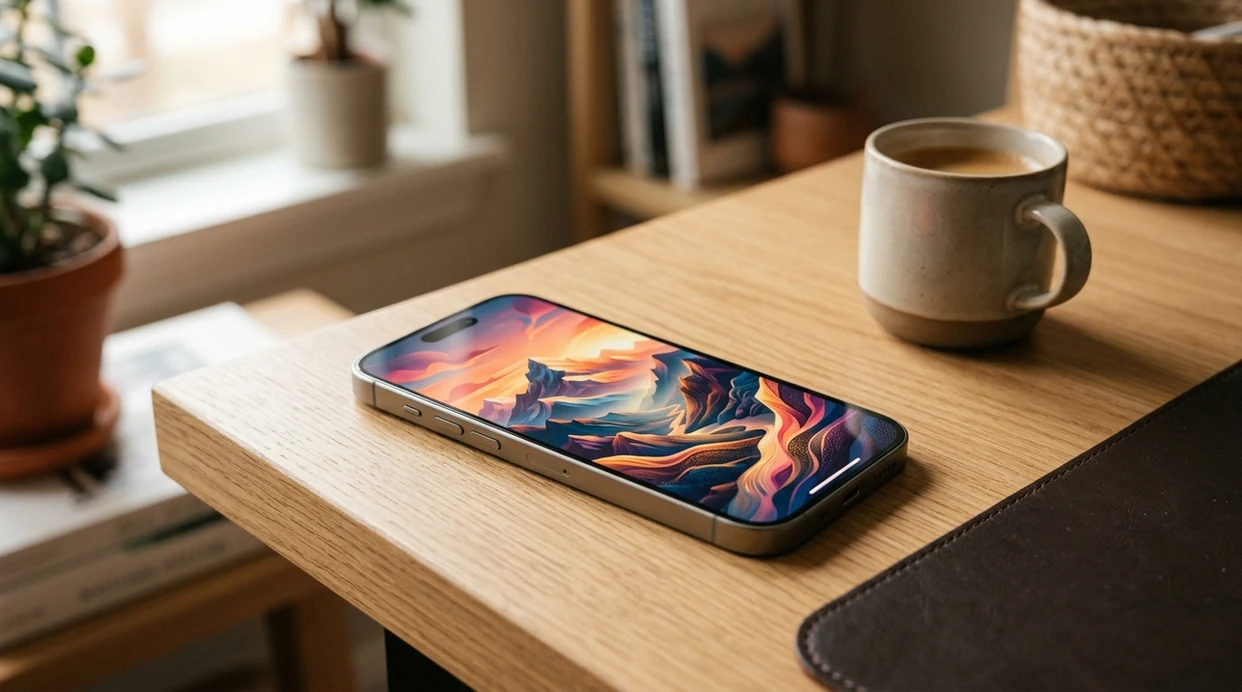 ai wallpaper generator app creating a vivid custom iPhone background