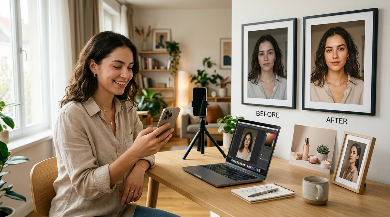 free ai image editor creating clean portrait and product photo results