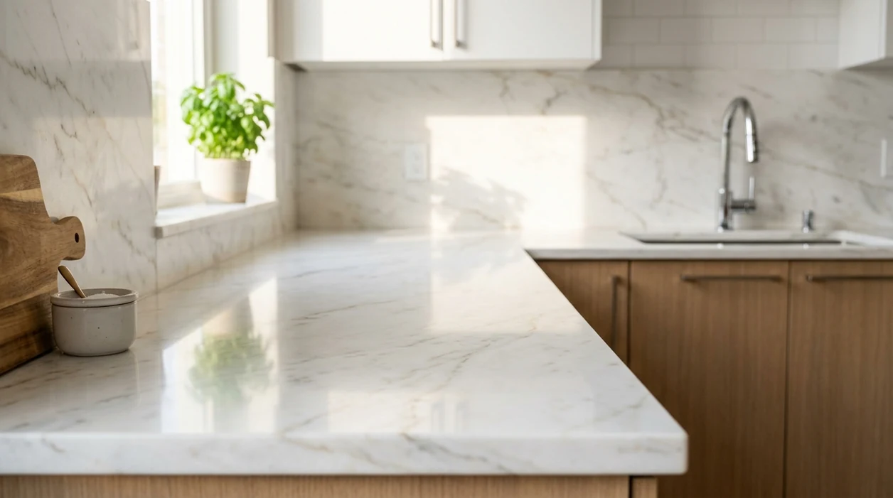 clean kitchen counter after unwanted objects were removed